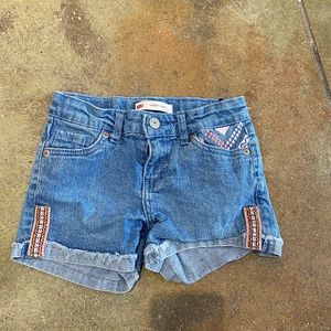 Levi GIRLS EMBROIDERED SHORTY SHORTS Size 8